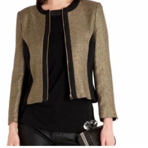 Ted Baker Nottie Jacket - Size 0 (US size 2) - Gold and black